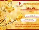 THÔNG BÁO NGHỈ TẾT NGUYÊN ĐÁN - BÍNH NGỌ 2026